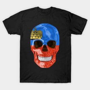 Liechtenstein Flag Skull - Gift for Liechtensteiner With Roots From Liechtenstein T-Shirt